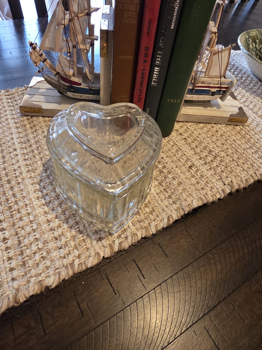 Clear Glass Heart-Shaped Trinket Dish